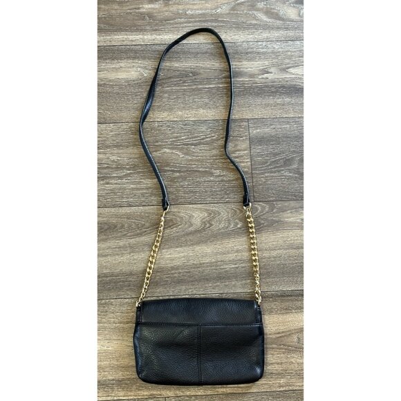 CALVIN KLEIN AUTHENTIC CROSSBODY SHOULDER BAG CHAIN PURSE BLACK GOLD ACCENTS - Picture 9 of 9
